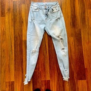 Size 11/12 Distressed High Waisted Skinny Jeans